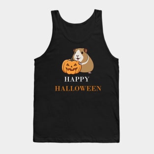 Happy Halloween Guinea Pig (White Typo) Tank Top